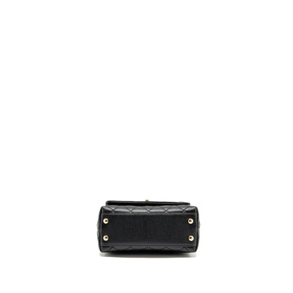 Chanel Mini Coco handle caviar black / burgundy handle LGHW (microchip)