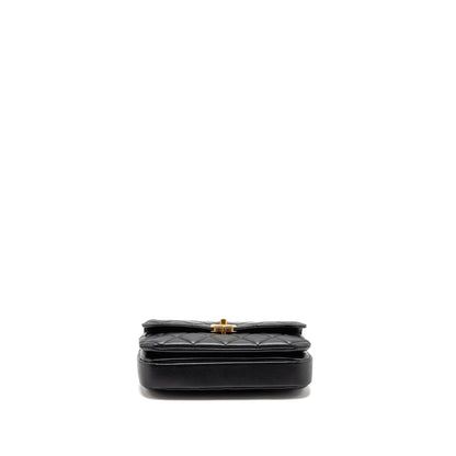 Chanel 24S CC Logo Top Handle Flap Bag with Chain Lambskin Black GHW (Microchip)