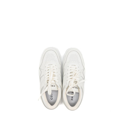 Celine Size 38 trainer low lace-up sneaker calfskin white