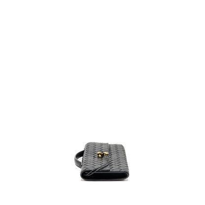 Bottega Veneta Andiamo Clutch Intrecciato Calfskin Black