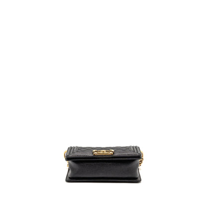 Chanel Small boy bag grained calfskin black GHW