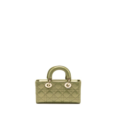 Dior Small Lady D-Joy Purse Cannage Patent Leather Iridescent Green
