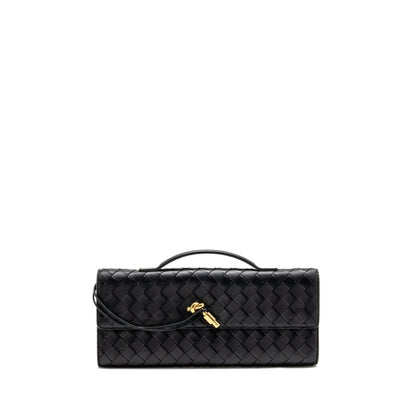 Bottega Veneta Andiamo Clutch Intrecciato Calfskin Black
