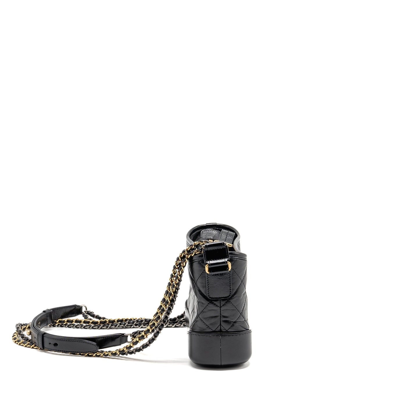 Chanel Small Gabrielle Hobo Bag Aged Calfskin Black Multicolour Hardware