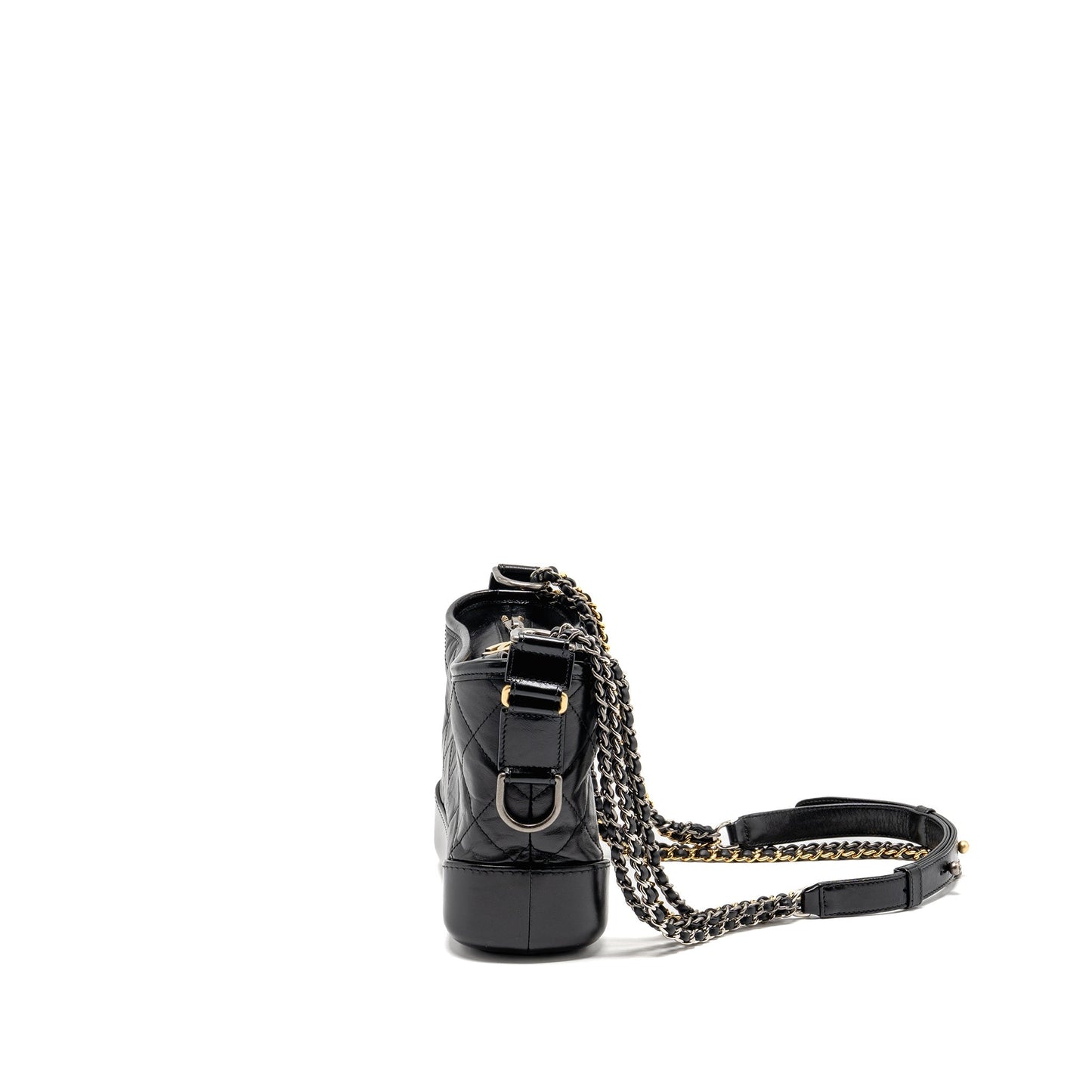 Chanel Small Gabrielle Hobo Bag Aged Calfskin Black Multicolour Hardware