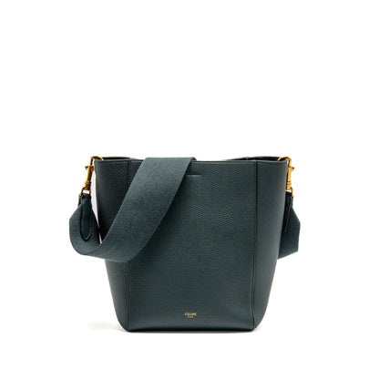 Celine Small Sangle Bucket Purse Soft Grained Calfskin Amazone
