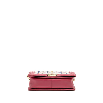 Chanel Medium Boy Bag fabric / leather pink LGHW
