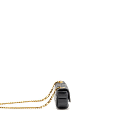 Celine Matelasse Mini Chain Mini Purse Calfskin Black