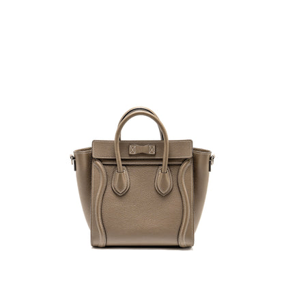 Celine Nano Luggage Purse calfskin grey