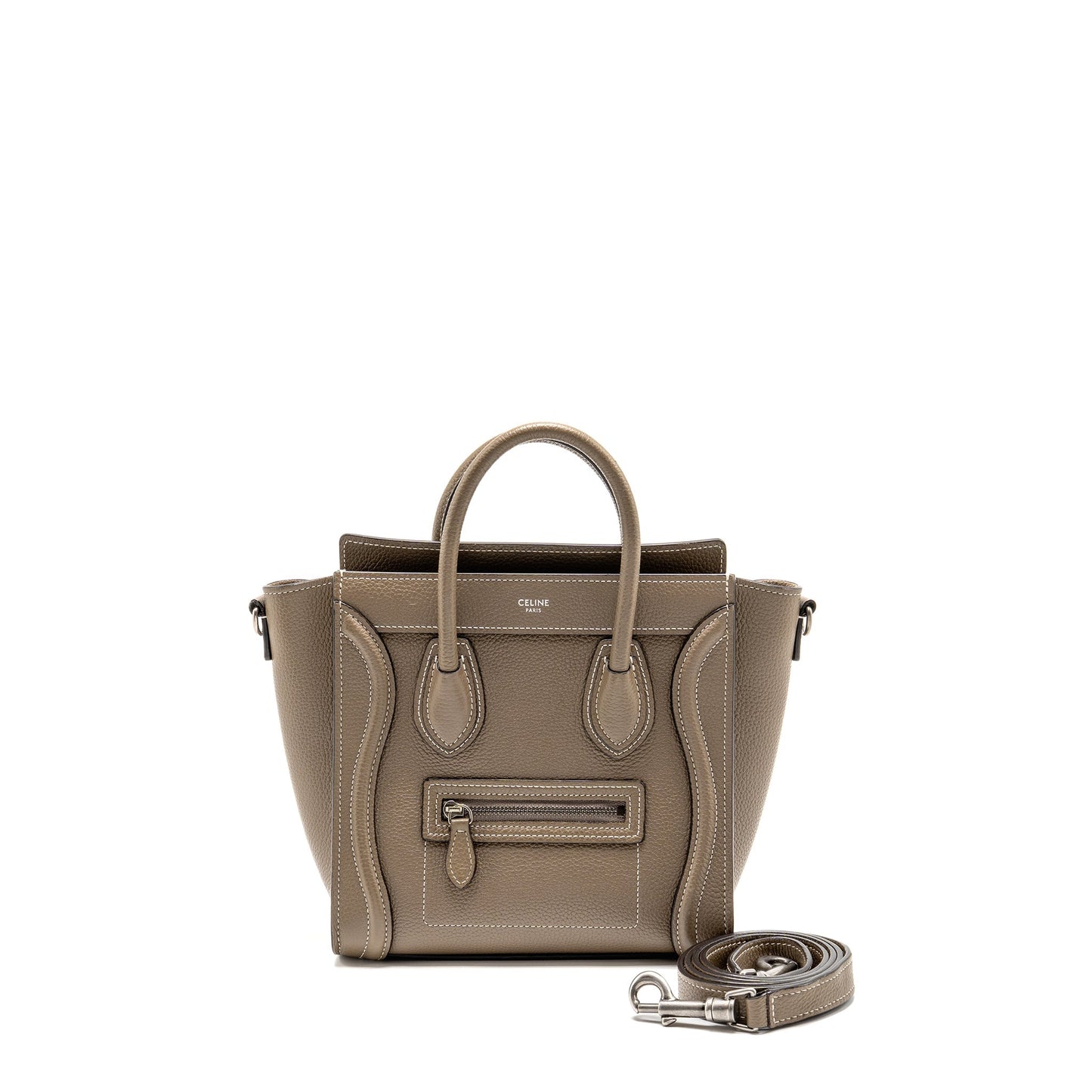 Celine Nano Luggage Purse calfskin grey
