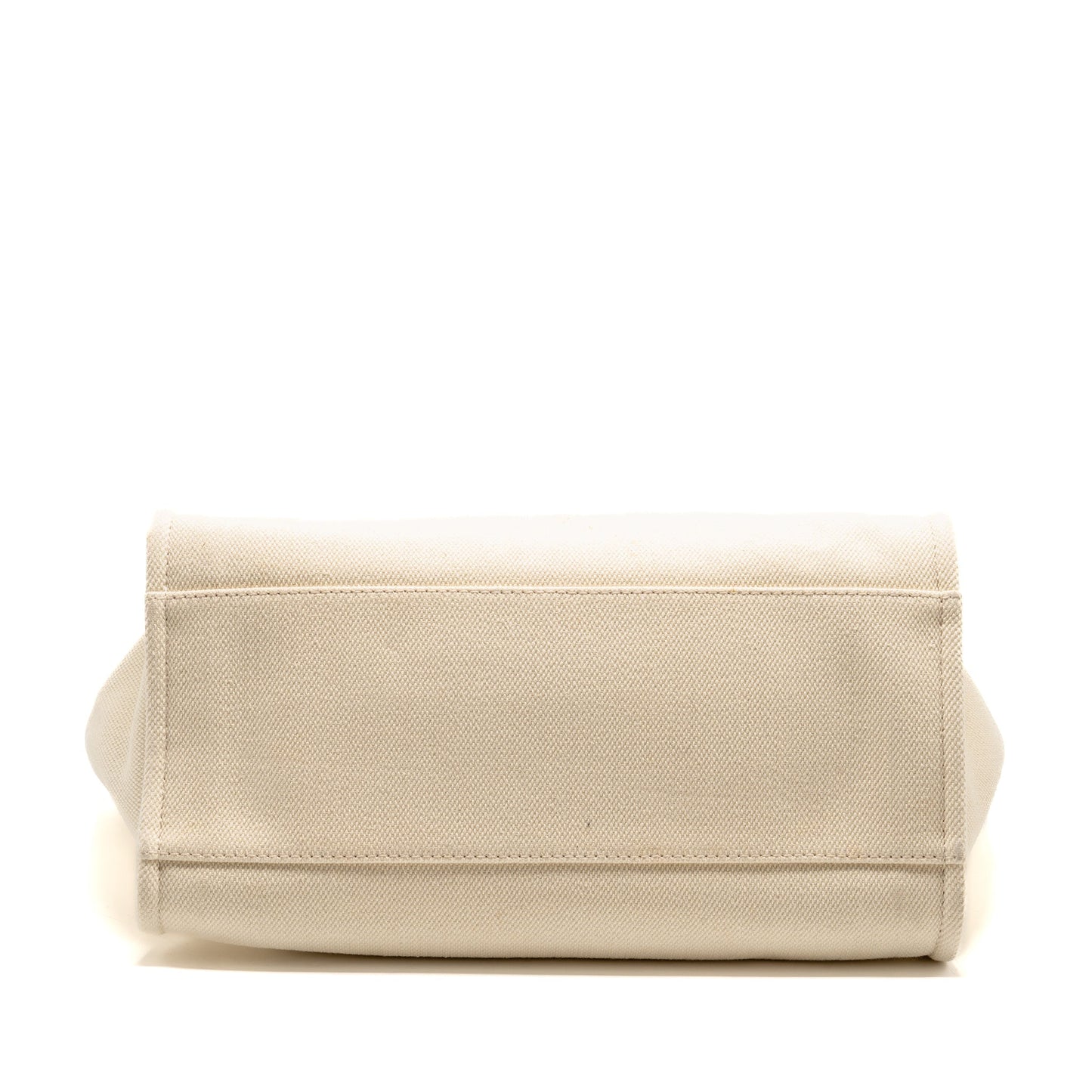 Chanel Deauville Tote Bag with Pearl Logo Fabric/Leather Creamy White/Beige LGHW