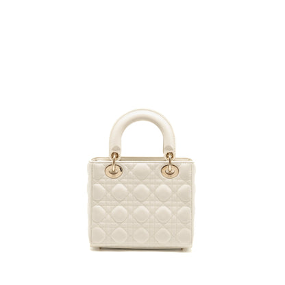 Dior Small Lady Dior My ABCDior Purse Cannage Lambskin White