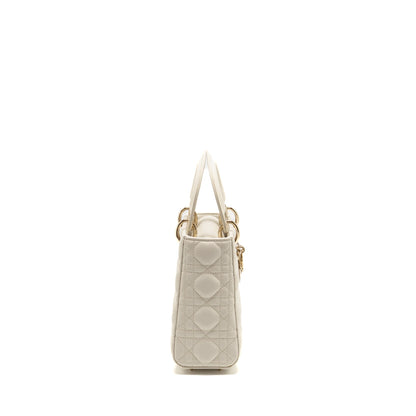 Dior Small Lady Dior My ABCDior Purse Cannage Lambskin White