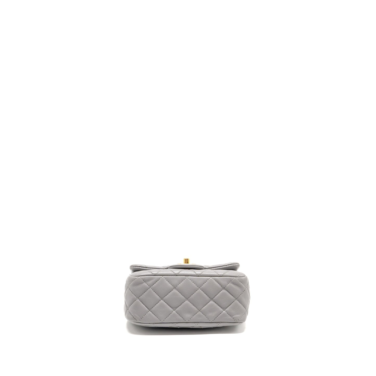 Chanel Pearl Crush Mini Square Flap Bag Lambskin grey GHW (Microchip)