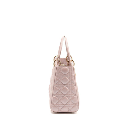 Dior Medium Lady Dior Lambskin Iridescent Pink