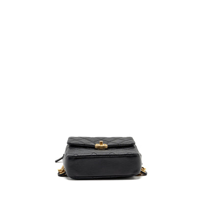 Chanel Quilted Flap Backpack Caviar Black GHW (Microchip)