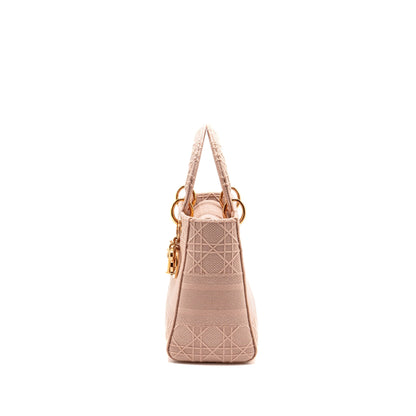 Dior Medium Lady D-Lite Purse Cannage Embroidery Rosewood