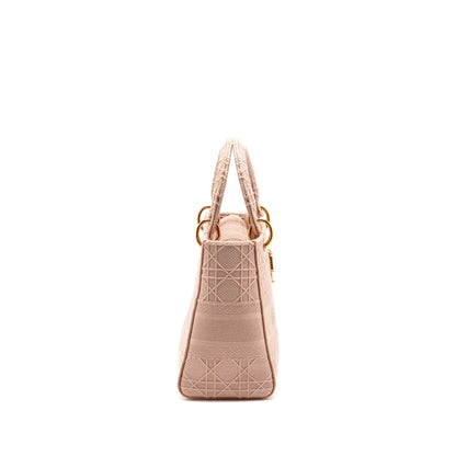 Dior Medium Lady D-Lite Purse Cannage Embroidery Rosewood