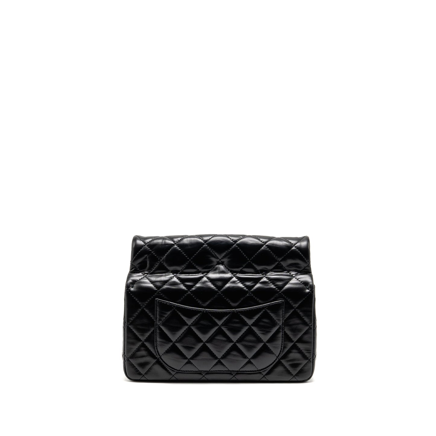 Chanel 23A Classic Flap Clutch Shiny Calfskin Black GHW (microchip)