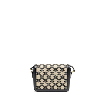 Celine Teen Triomphe Purse Triomphe Canvas/Calfskin Black/White