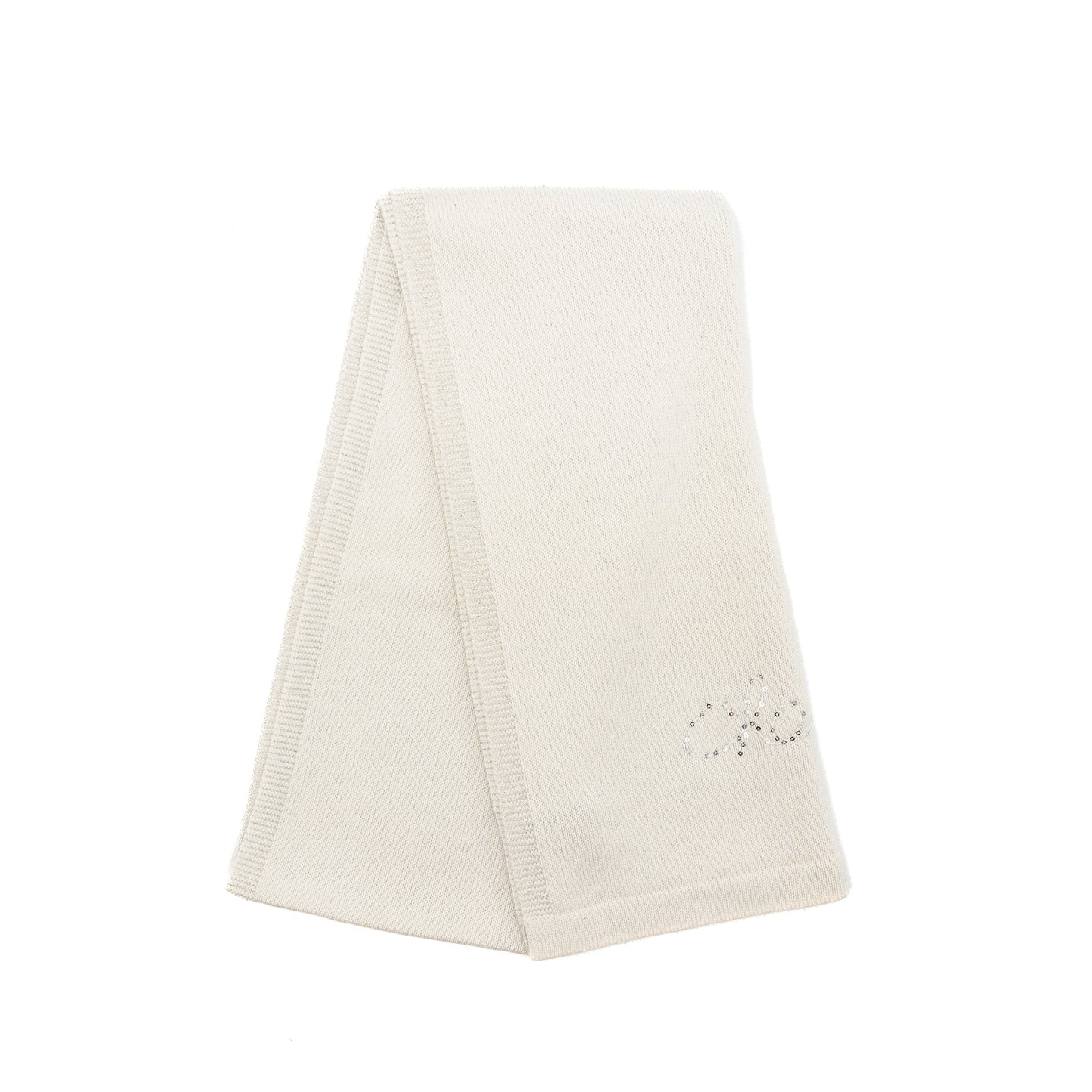Chanel Letter Muffler/Scarf Cashmere/Polyamide silver/white