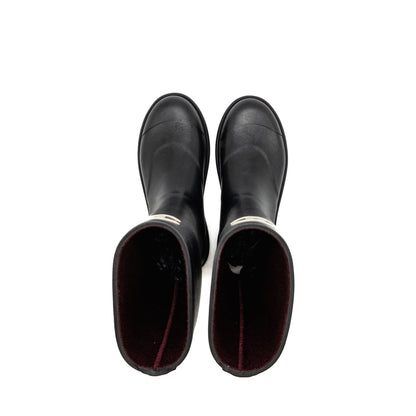 Chanel Size 38 25B High Boots Caoutchouc Black
