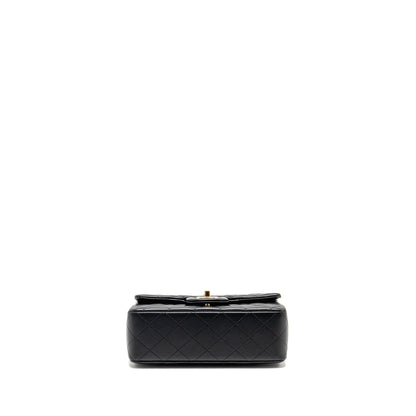 Chanel Top Handle Mini Rectangular Flap Bag Lambskin Black LGHW (microchip)