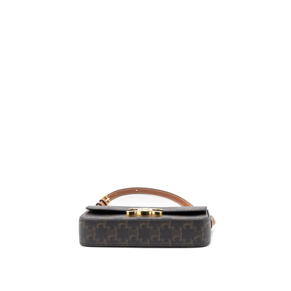Celine Triomphe Mini Purse Calfskin/Triomphe Canvas Brown/Multicolour