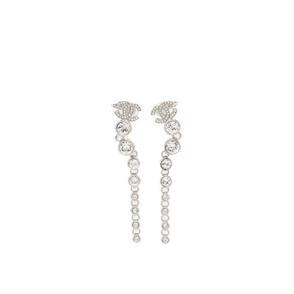 Chanel CC logo Crystal Drop Earrings SHW