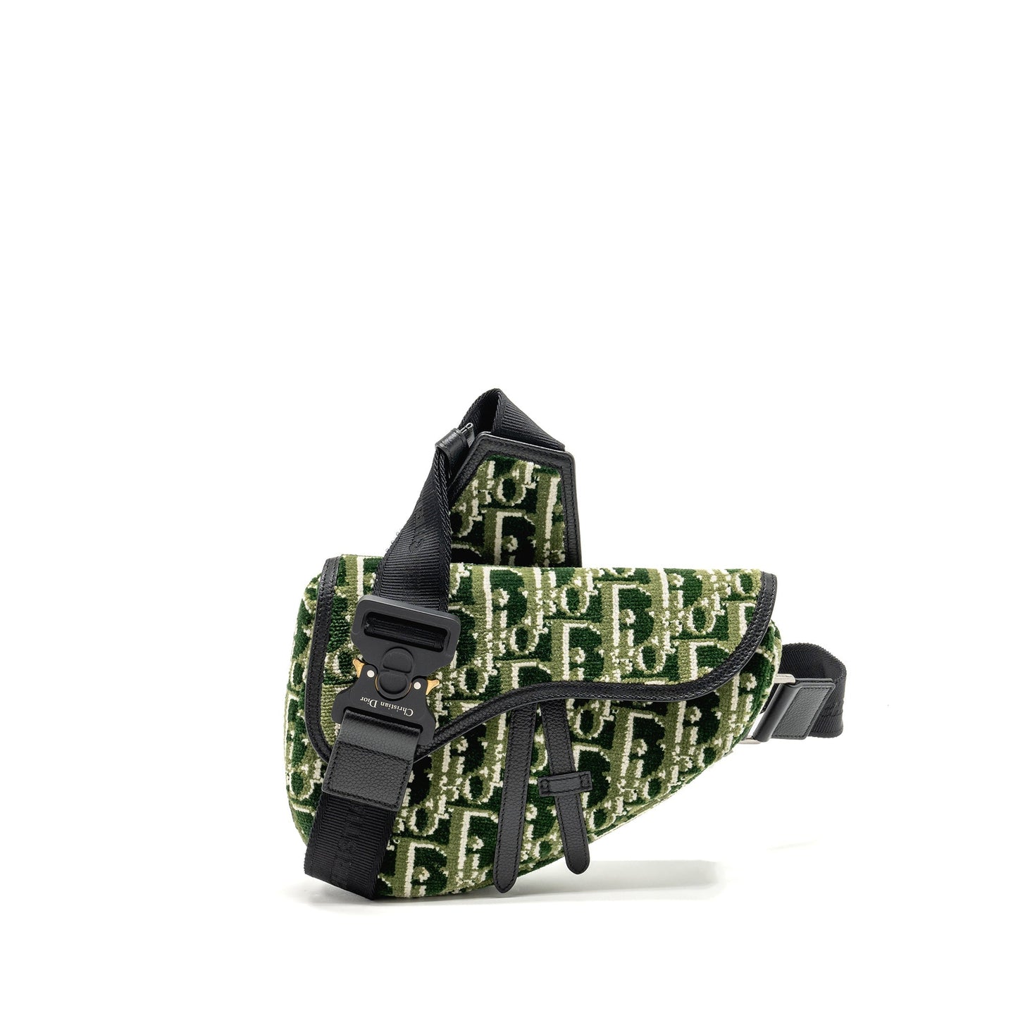 Dior menâs saddle Purse fabric dior oblique green