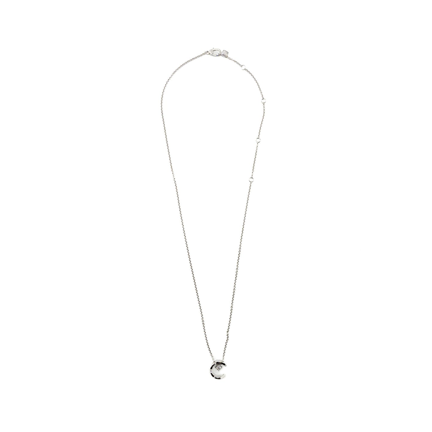 Chanel Coco Crush Necklace Quilted motif 18k white gold, diamonds