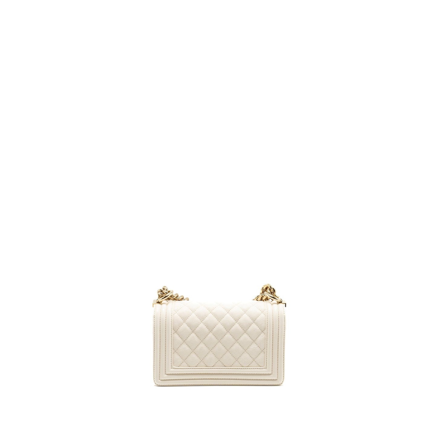 Chanel Small Boy Bag caviar white LGHW