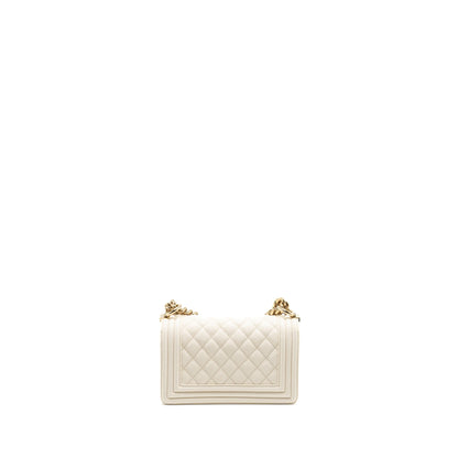 Chanel Small Boy Bag caviar white LGHW