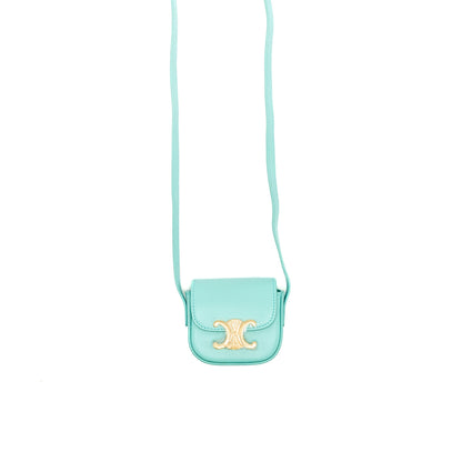 Celine Mini Claude Shiny Calfskin Blue