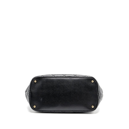 Chanel quilted shoulder shopping tote bag caviar black GHW