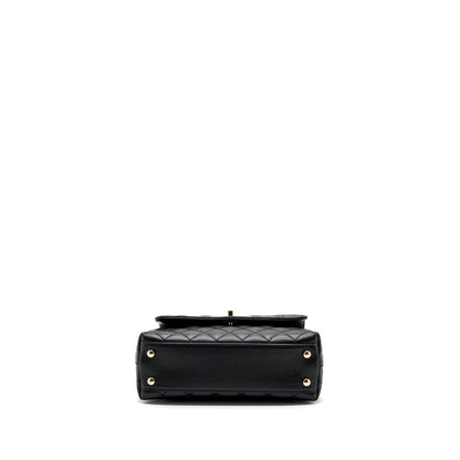 Chanel small coco handle caviar black LGHW (microchip)