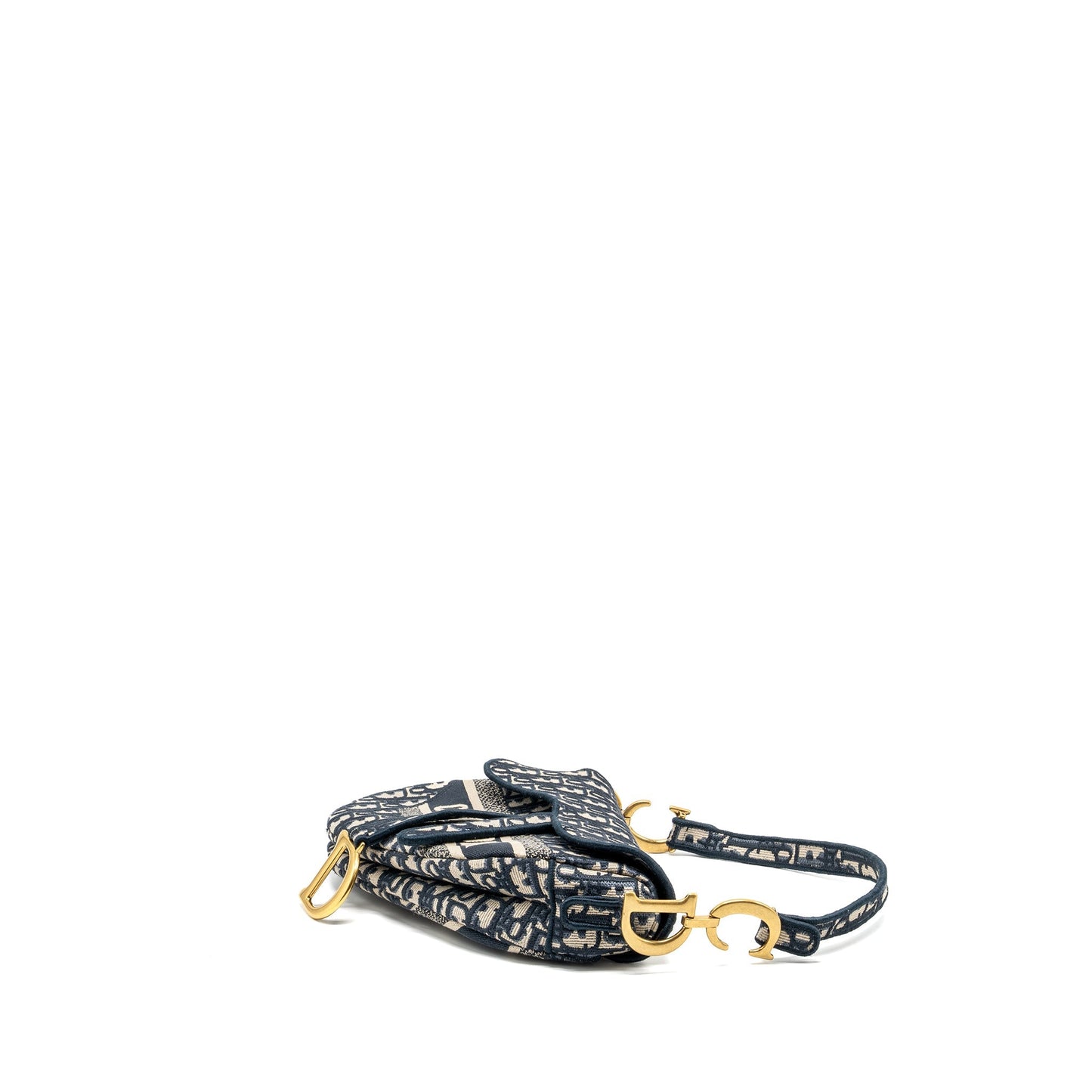 Dior medium saddle Blue Oblique Embroidery