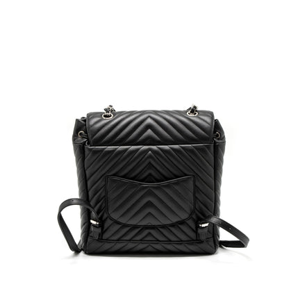 Chanel Urban Spirit Backpack Chevron Calfskin Black SHW