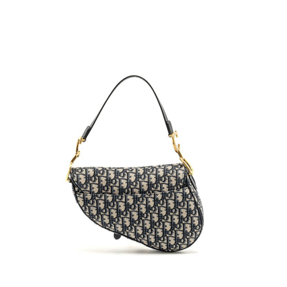 Dior Medium Saddle Purse Blue Dior Oblique Jacquard Canvas/Calfskin