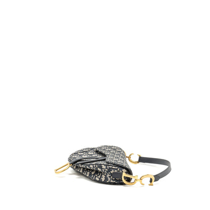 Dior Medium Saddle Purse Blue Dior Oblique Jacquard Canvas/Calfskin