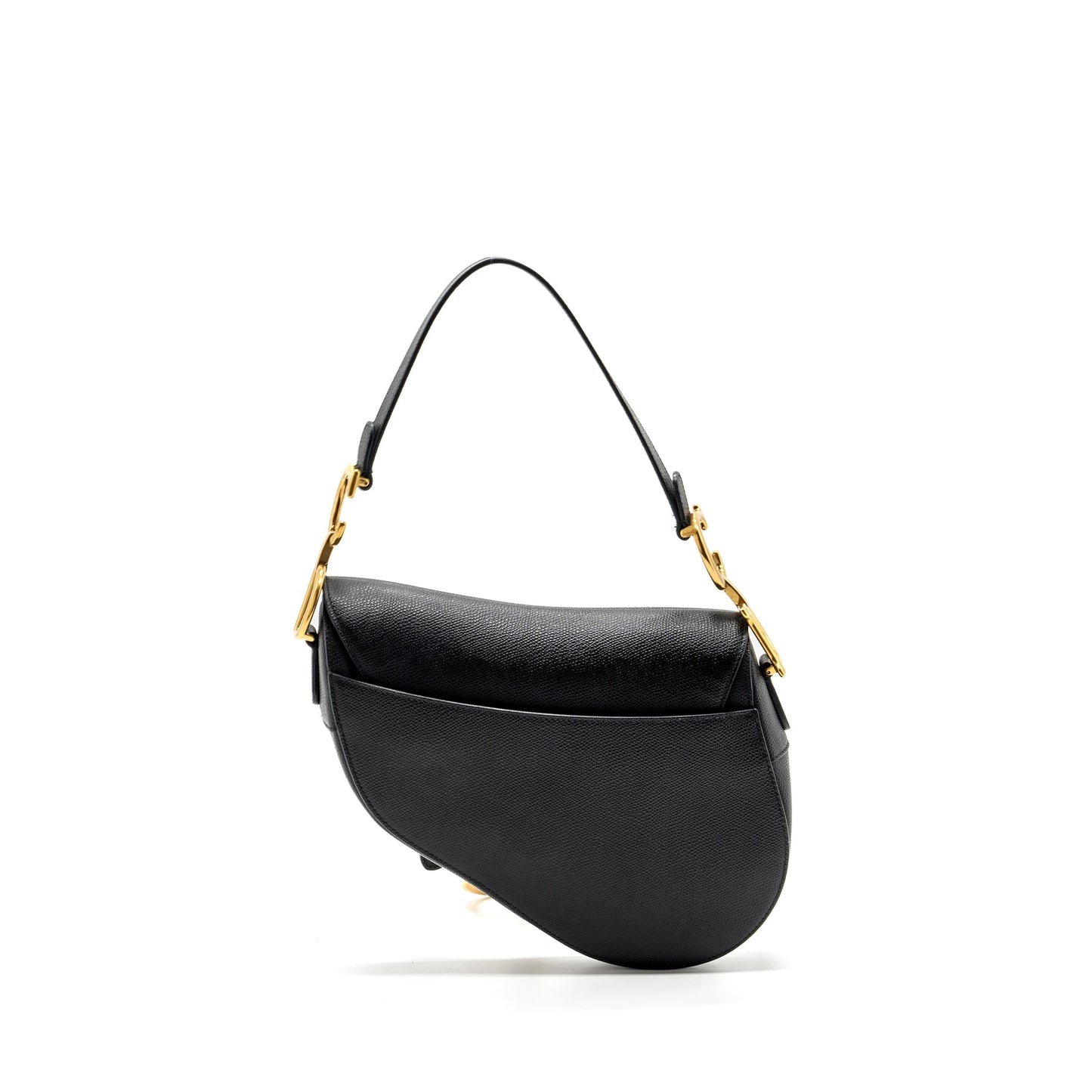Dior Medium Saddle Purse Calfskin Black