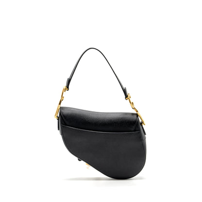 Dior Medium Saddle Purse Calfskin Black