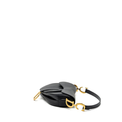 Dior Medium Saddle Purse Calfskin Black