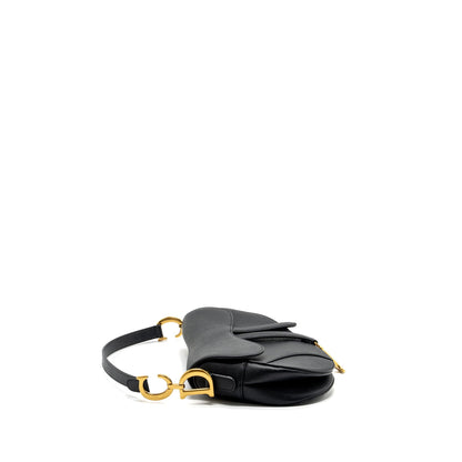 Dior Medium Saddle Purse Calfskin Black