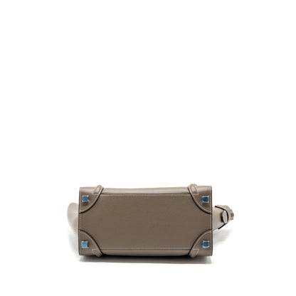 Celine Micro Luggage Purse Calfskin Grey