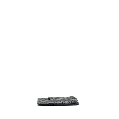 Chanel phone zip pouch lambskin Black SHW