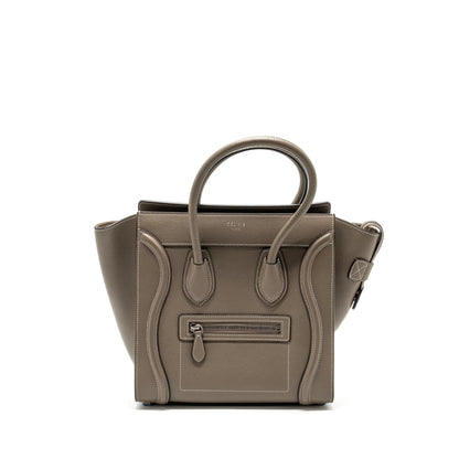 Celine Micro Luggage Purse Calfskin Grey