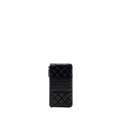 Chanel phone zip pouch lambskin Black SHW