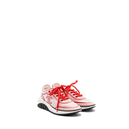 Chanel size 38.5 CC logo sneakers red/ white/ black