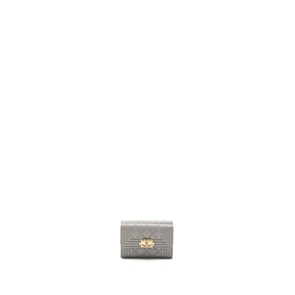 Chanel Compact Wallet Caviar Light Grey LGHW
